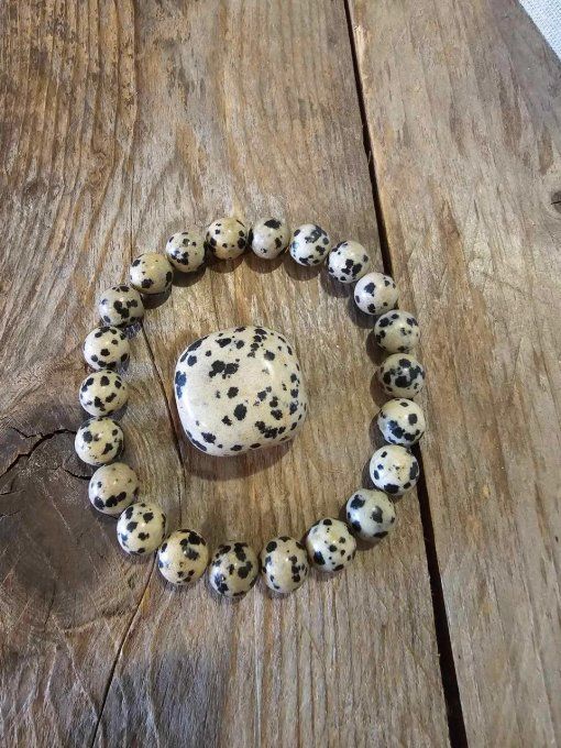 Bracelet en Jaspe Dalmatien Naturel