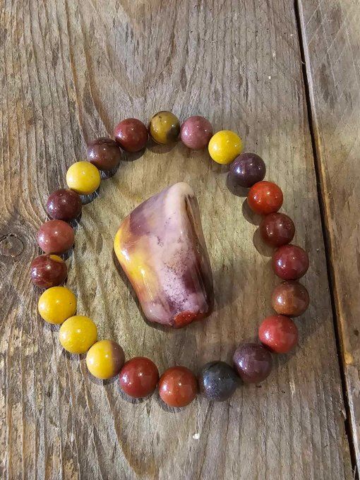 Bracelet en Jaspe Mokaite Naturel