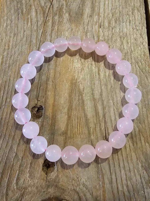 Bracelet en Quartz Rose naturel