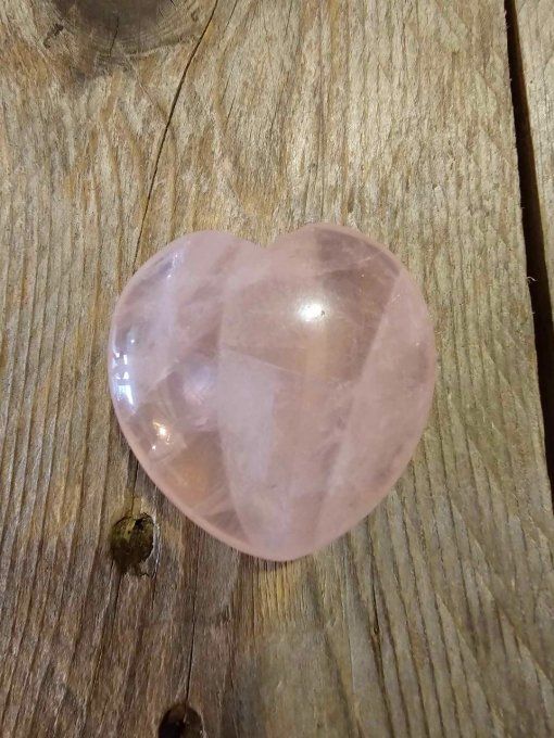 Coeur quartz rose - Pierre quartz rose naturelle