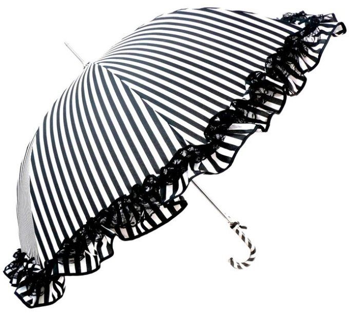 Parapluie rayé noir et blanc